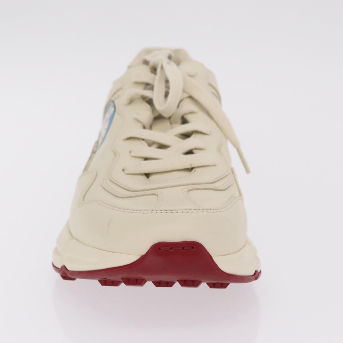 GUCCI GUCCI x Doraemon Low Cut Sneakers Leather 9 White 655025 Auth ar14309M