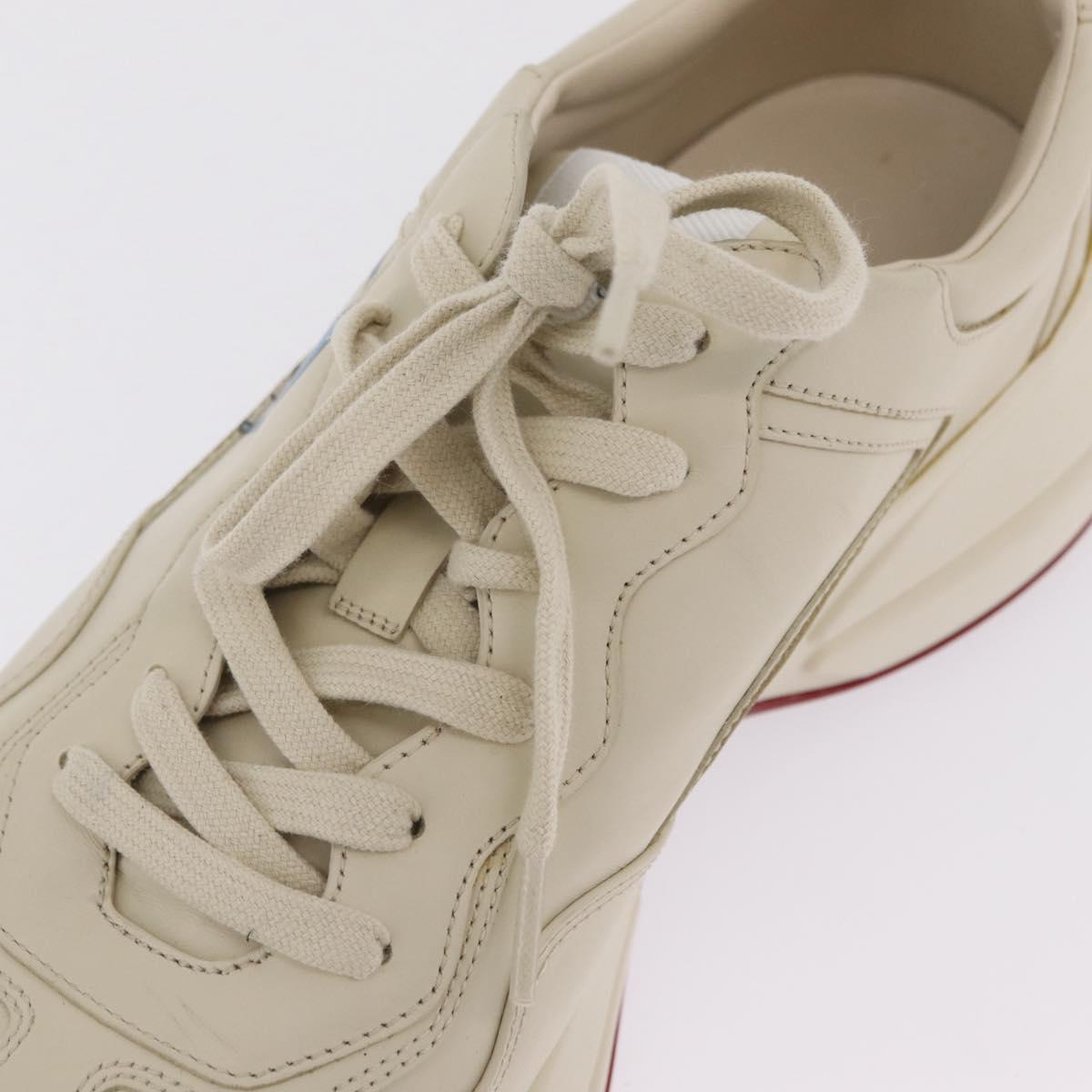 GUCCI GUCCI x Doraemon Low Cut Sneakers Leather 9 White 655025 Auth ar14309M