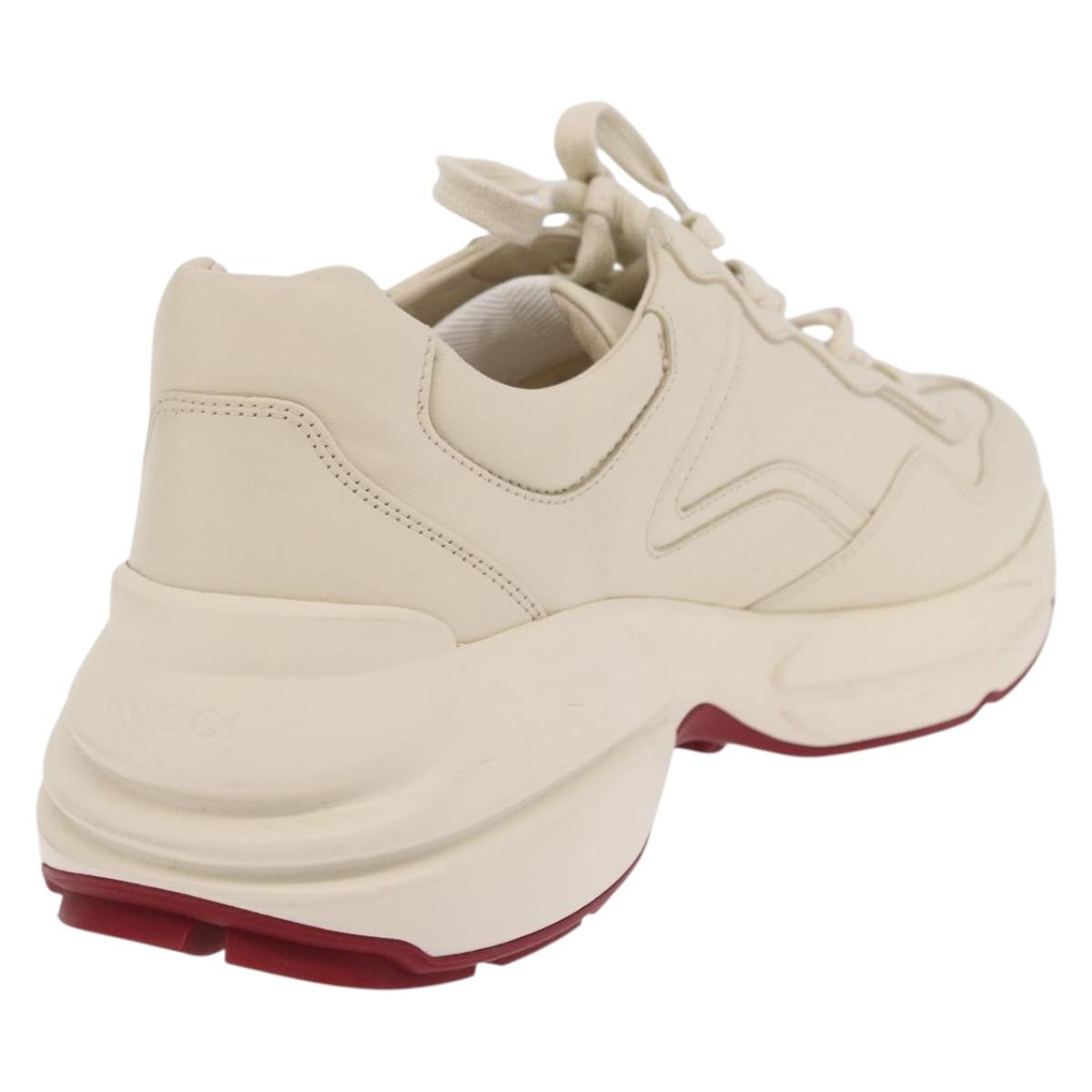 GUCCI GUCCI x Doraemon Low Cut Sneakers Leather 9 White 655025 Auth ar14309M