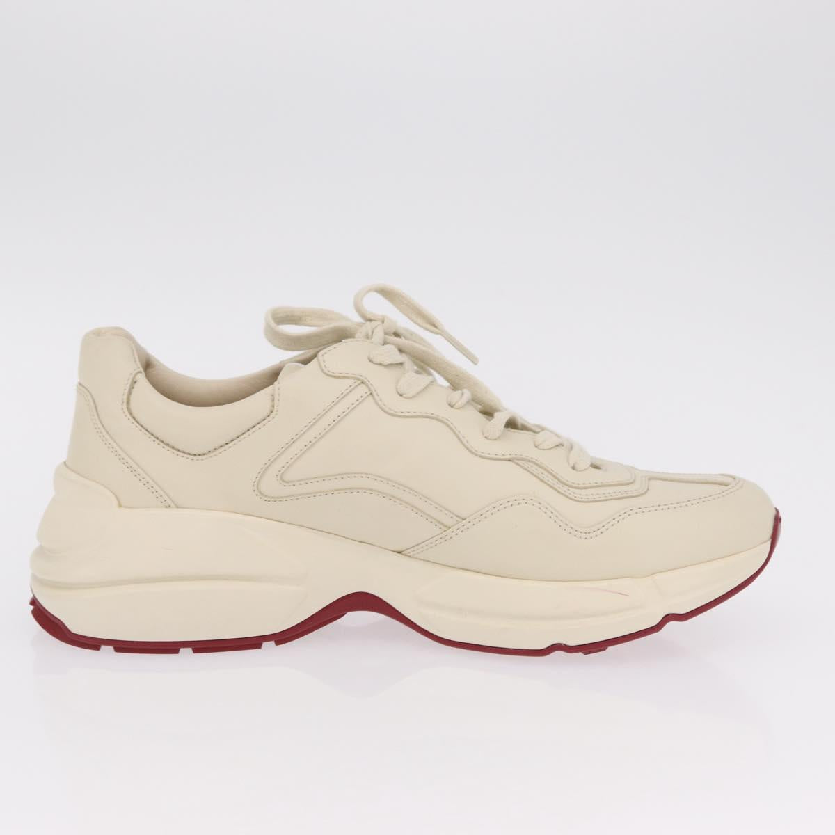 GUCCI GUCCI x Doraemon Low Cut Sneakers Leather 9 White 655025 Auth ar14309M