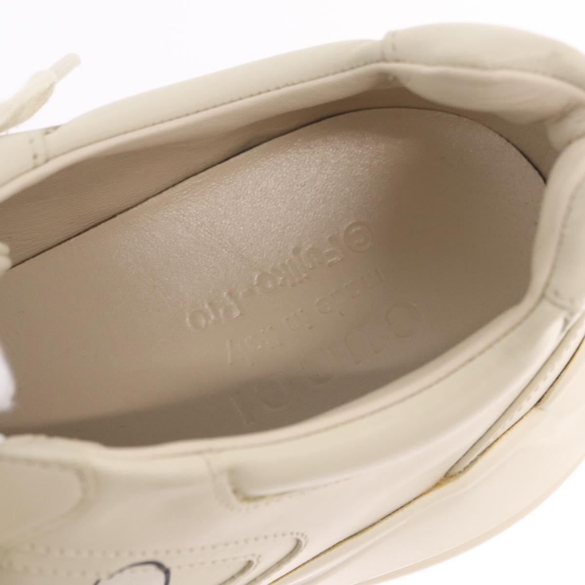 GUCCI GUCCI x Doraemon Low Cut Sneakers Leather 9 White 655025 Auth ar14309M