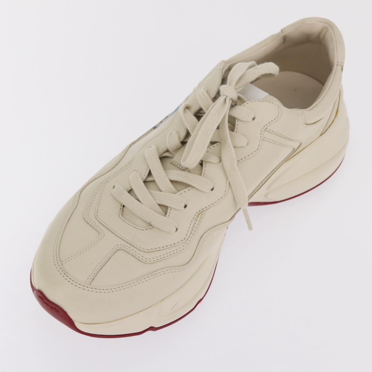 GUCCI GUCCI x Doraemon Low Cut Sneakers Leather 9 White 655025 Auth ar14309M