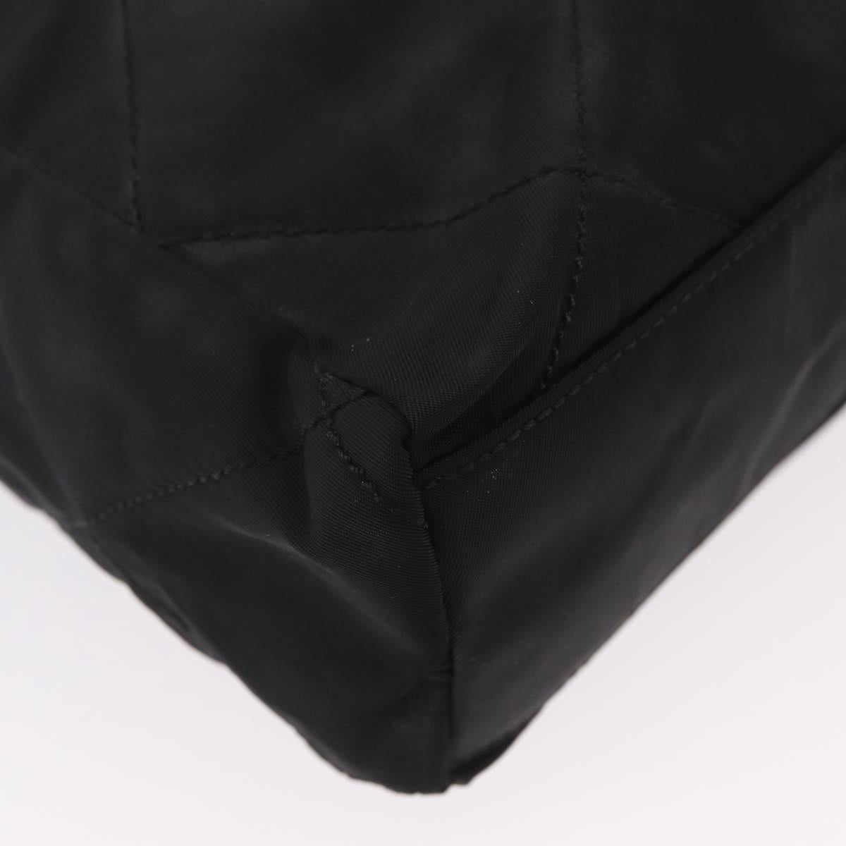 PRADA Chain Shoulder Bag Nylon Black Gold Auth ar14310A