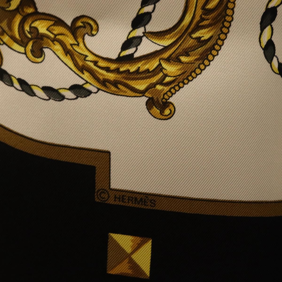 HERMES Carre 90 Scarf Silk Black Auth ar14314