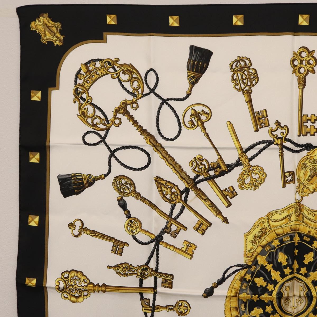 HERMES Carre 90 Scarf Silk Black Auth ar14314