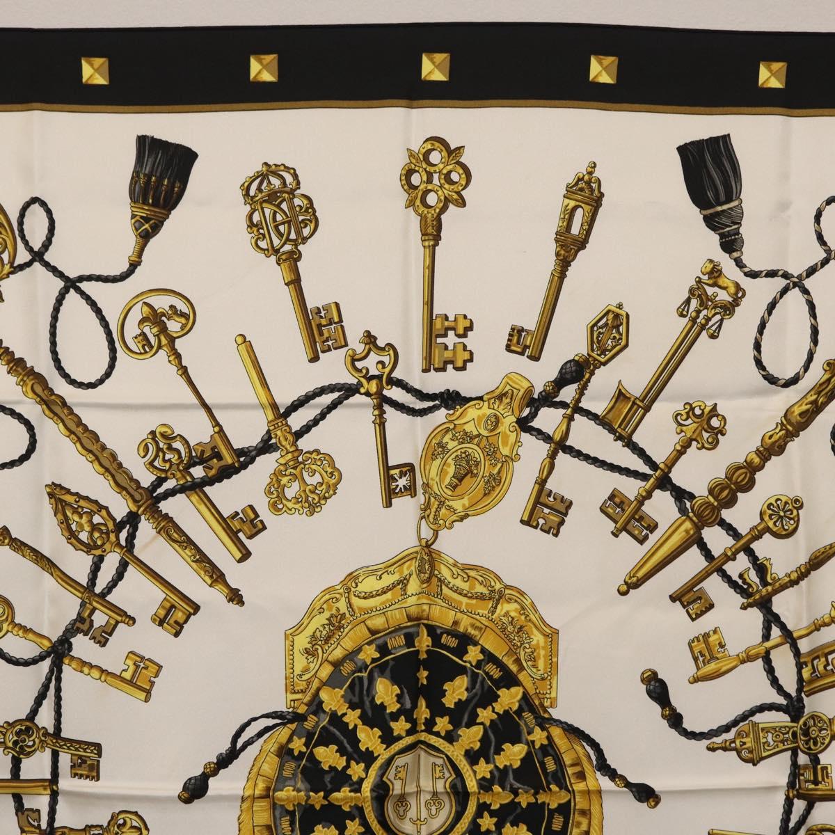 HERMES Carre 90 Scarf Silk Black Auth ar14314
