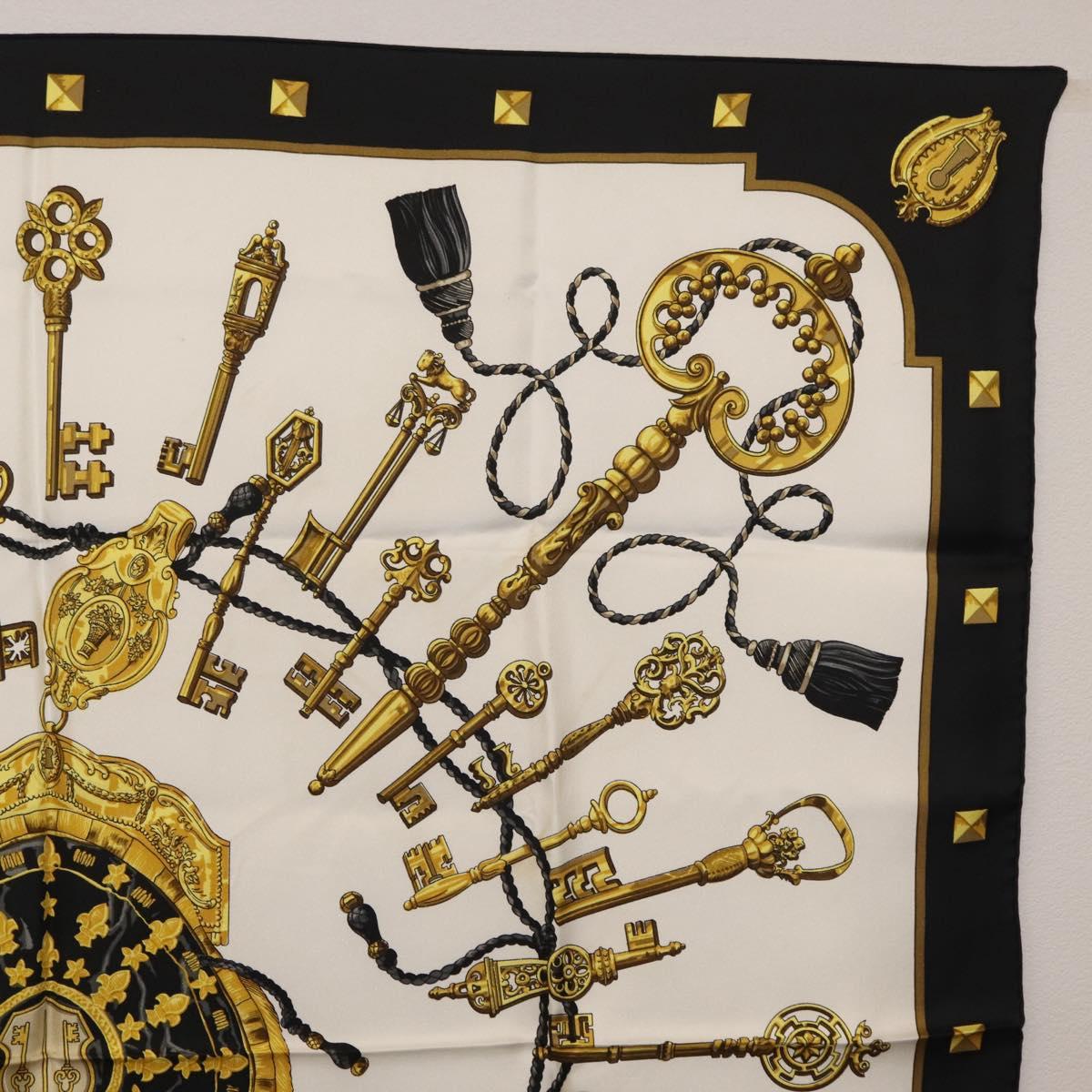 HERMES Carre 90 Scarf Silk Black Auth ar14314