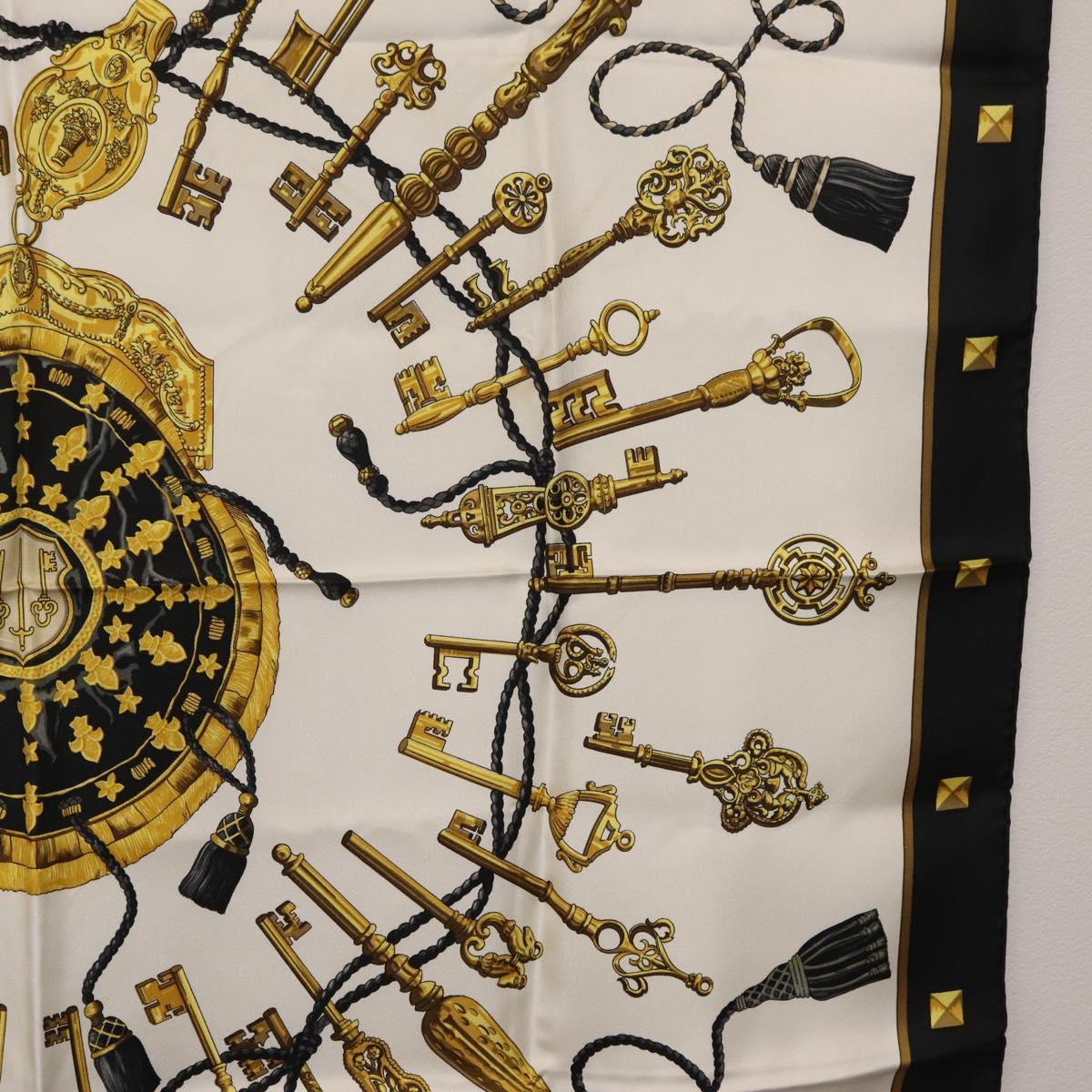 HERMES Carre 90 Scarf Silk Black Auth ar14314