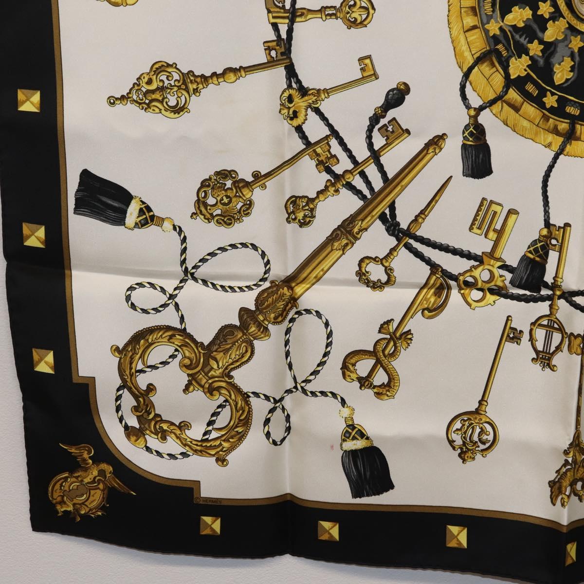 HERMES Carre 90 Scarf Silk Black Auth ar14314