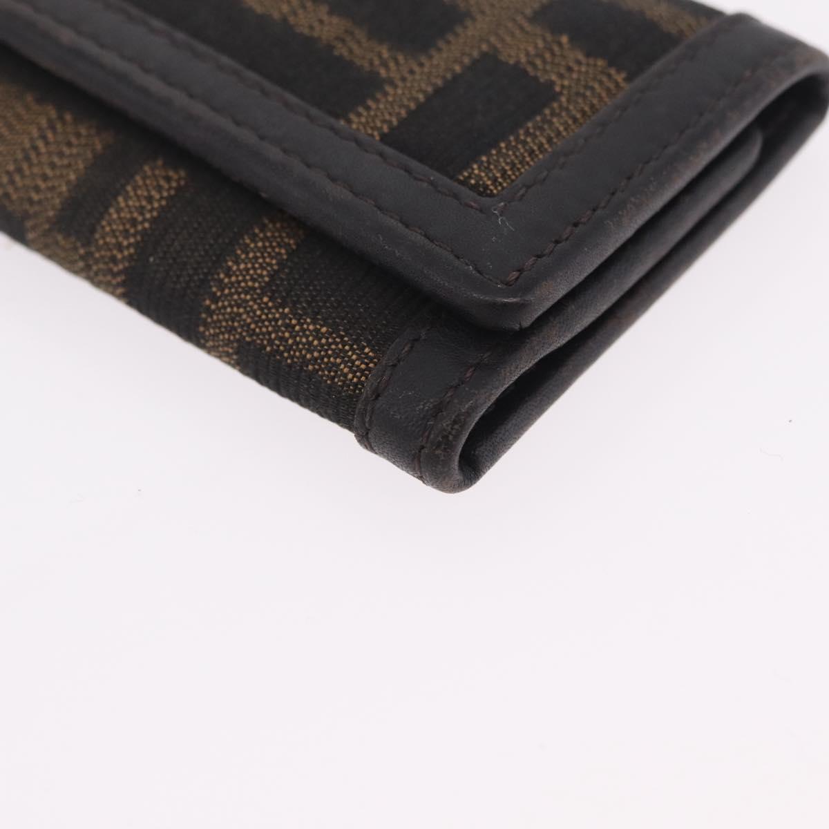 FENDI Zucca Canvas Folding Umbrella Key Case Nylon 2 Set Black Auth ar14318