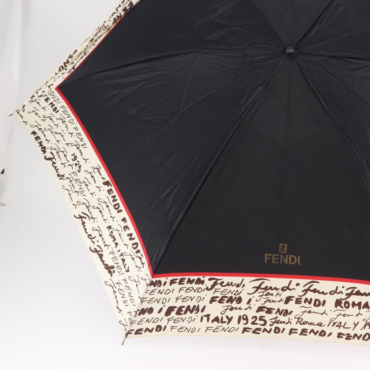 FENDI Zucca Canvas Folding Umbrella Key Case Nylon 2 Set Black Auth ar14318