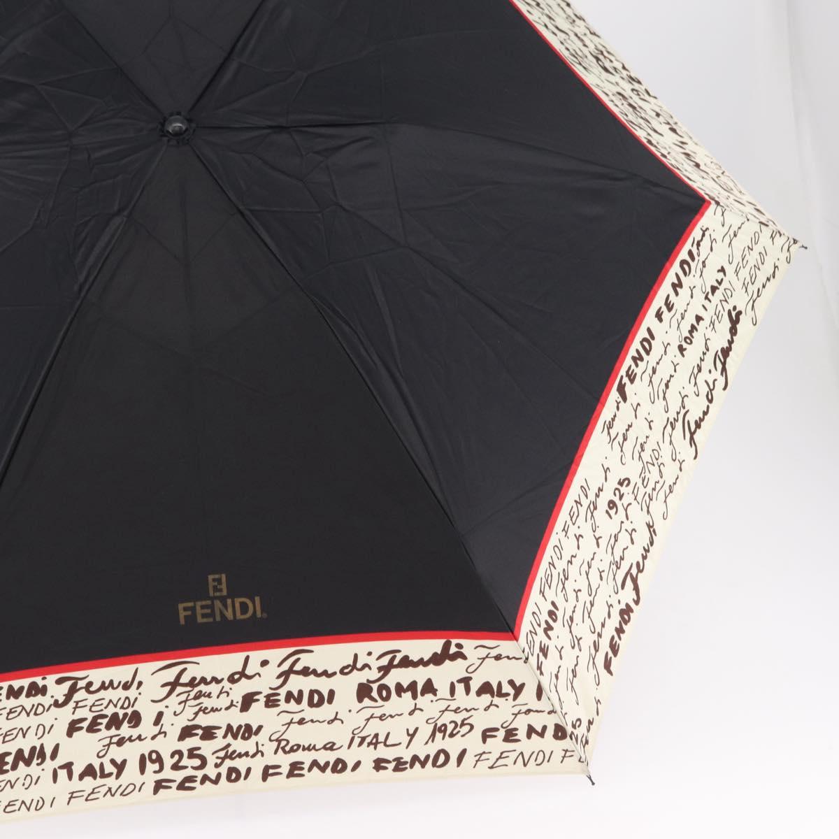 FENDI Zucca Canvas Folding Umbrella Key Case Nylon 2 Set Black Auth ar14318