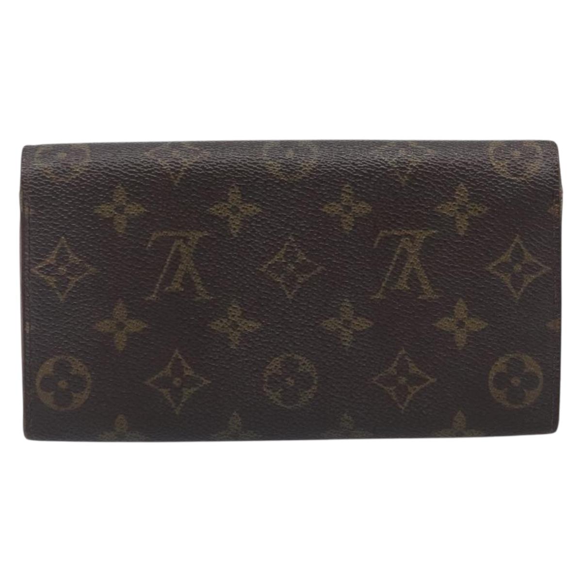 LOUIS VUITTON Monogram Long Wallet 2 Set Beige LV Auth ar14329