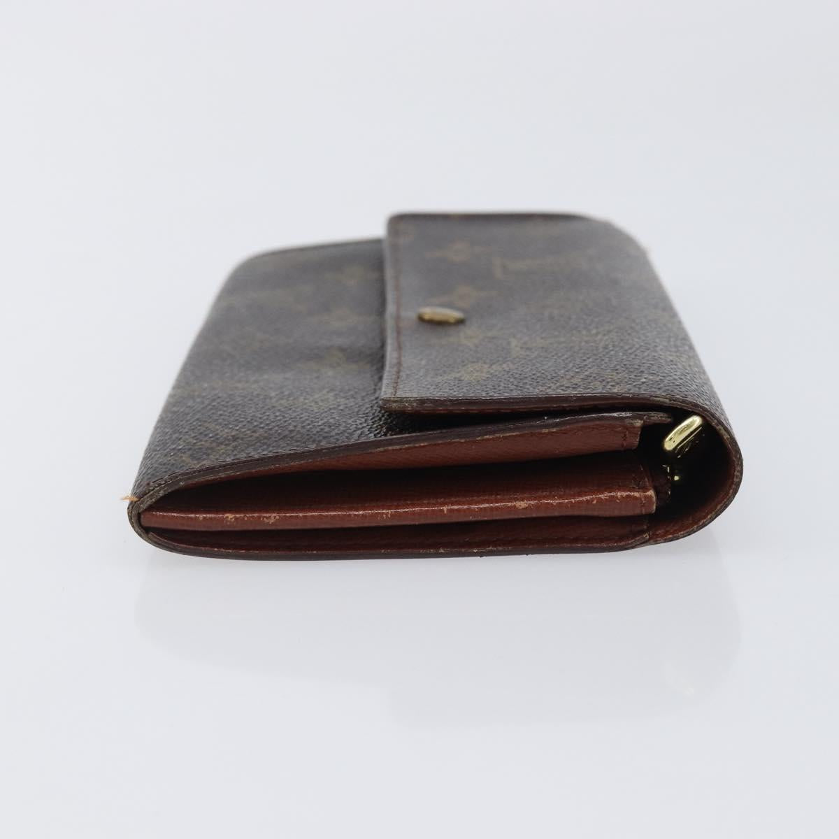 LOUIS VUITTON Monogram Long Wallet 2 Set Beige LV Auth ar14329