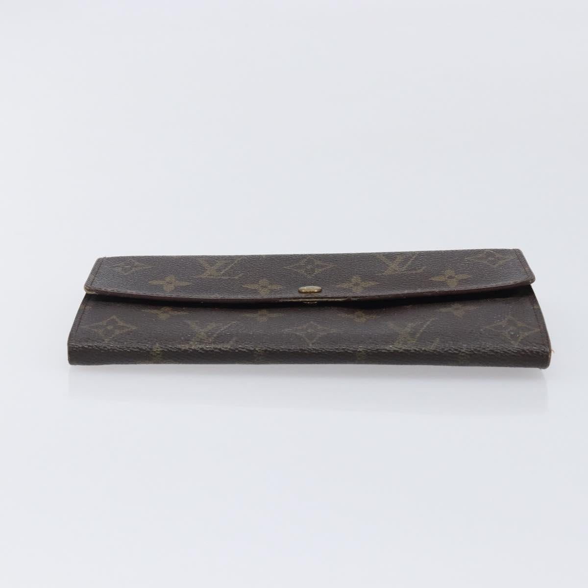 LOUIS VUITTON Monogram Long Wallet 2 Set Beige LV Auth ar14329