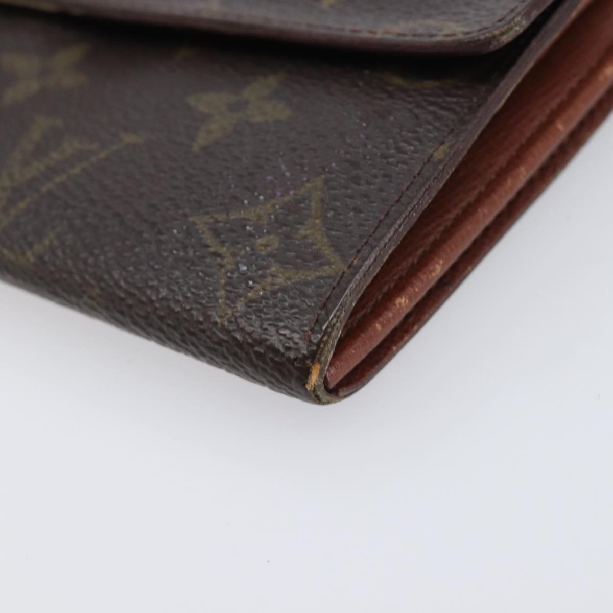 LOUIS VUITTON Monogram Long Wallet 2 Set Beige LV Auth ar14329