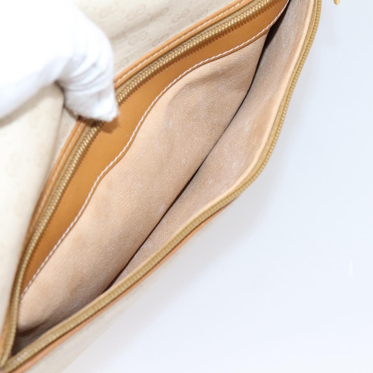 GUCCI Micro GG Supreme Shoulder Bag PVC Beige Gold Auth ar14351