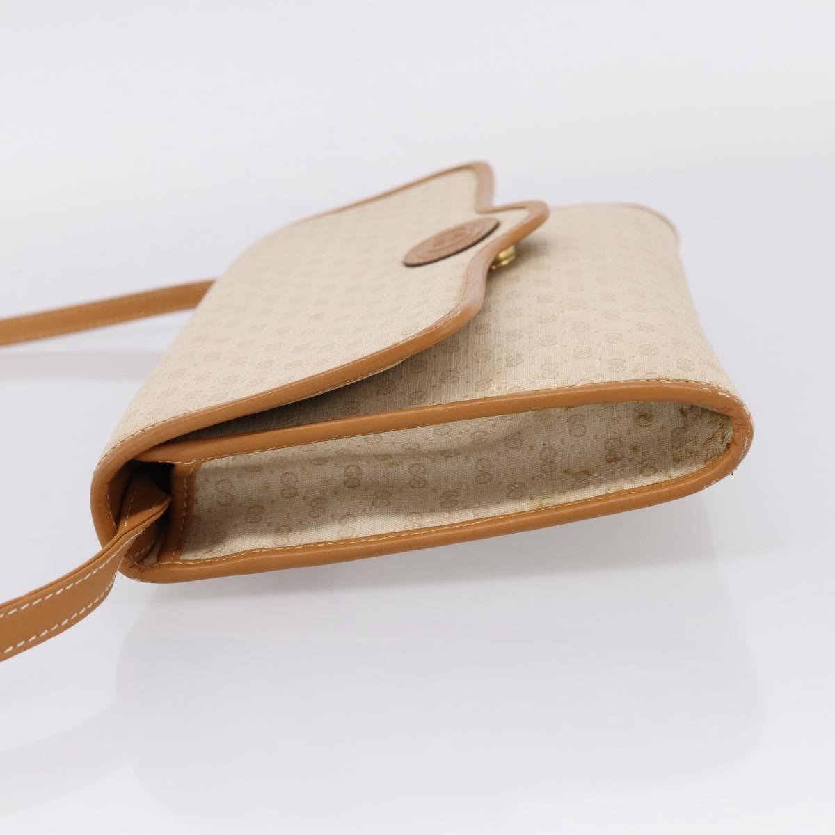 GUCCI Micro GG Supreme Shoulder Bag PVC Beige Gold Auth ar14351