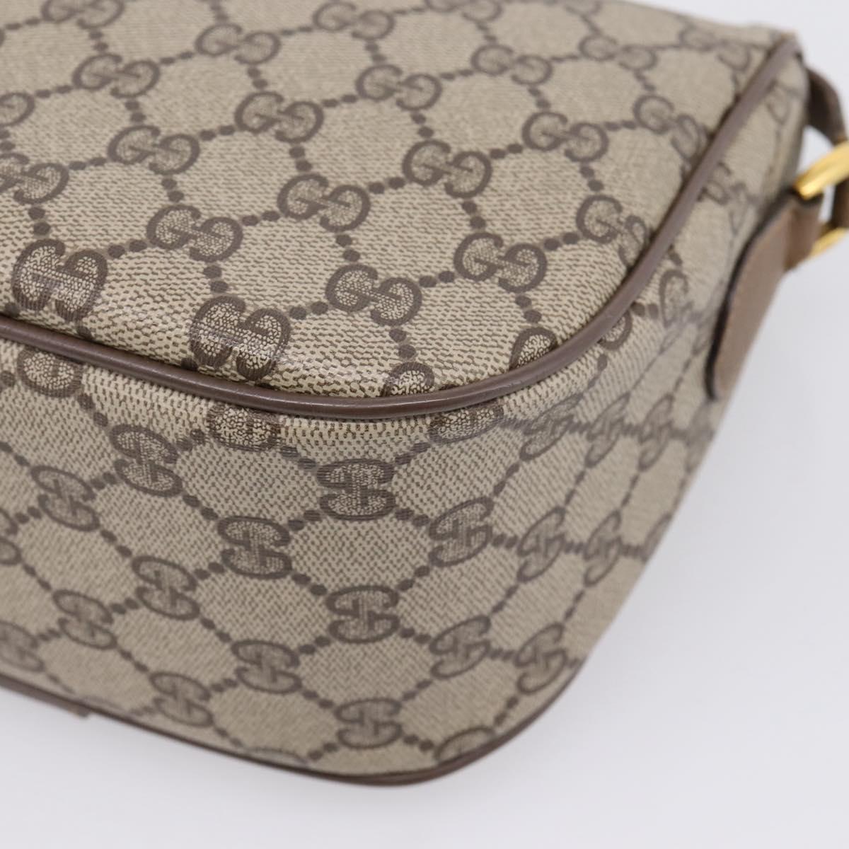 GUCCI GG Supreme Web Sherry Line Bag PVC Beige Gold 89 02 032 Auth ar14361