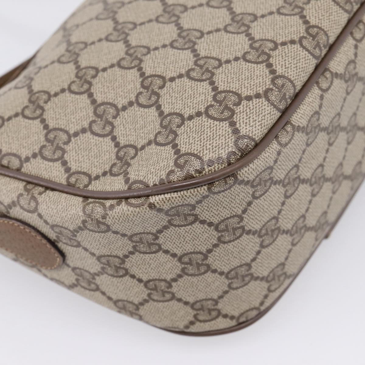 GUCCI GG Supreme Web Sherry Line Bag PVC Beige Gold 89 02 032 Auth ar14361