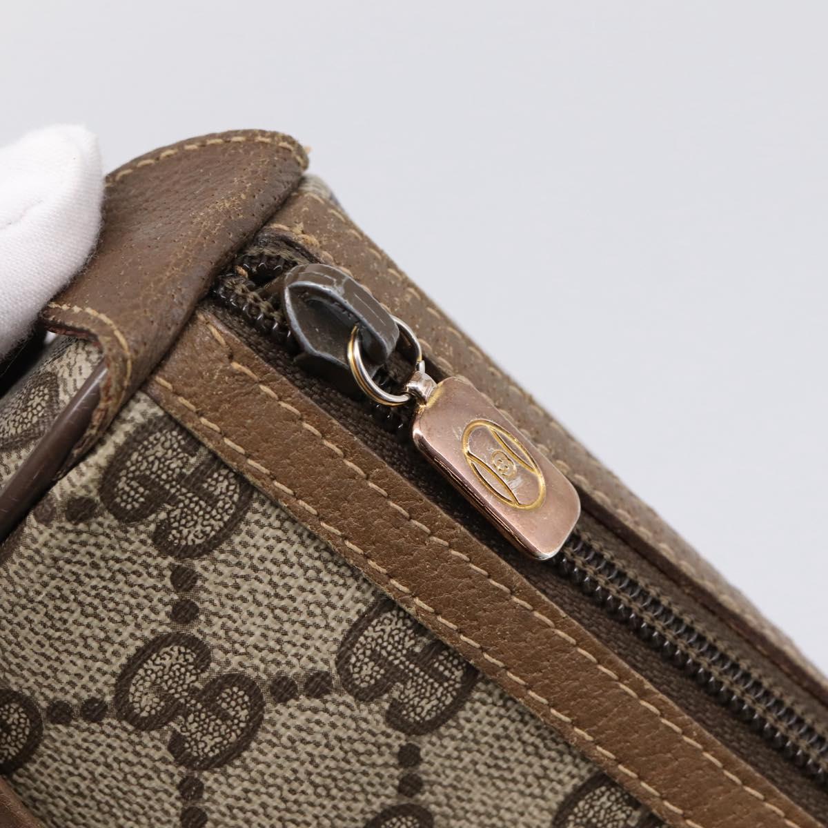 GUCCI GG Supreme Web Sherry Line Bag PVC Beige Gold 89 02 032 Auth ar14361