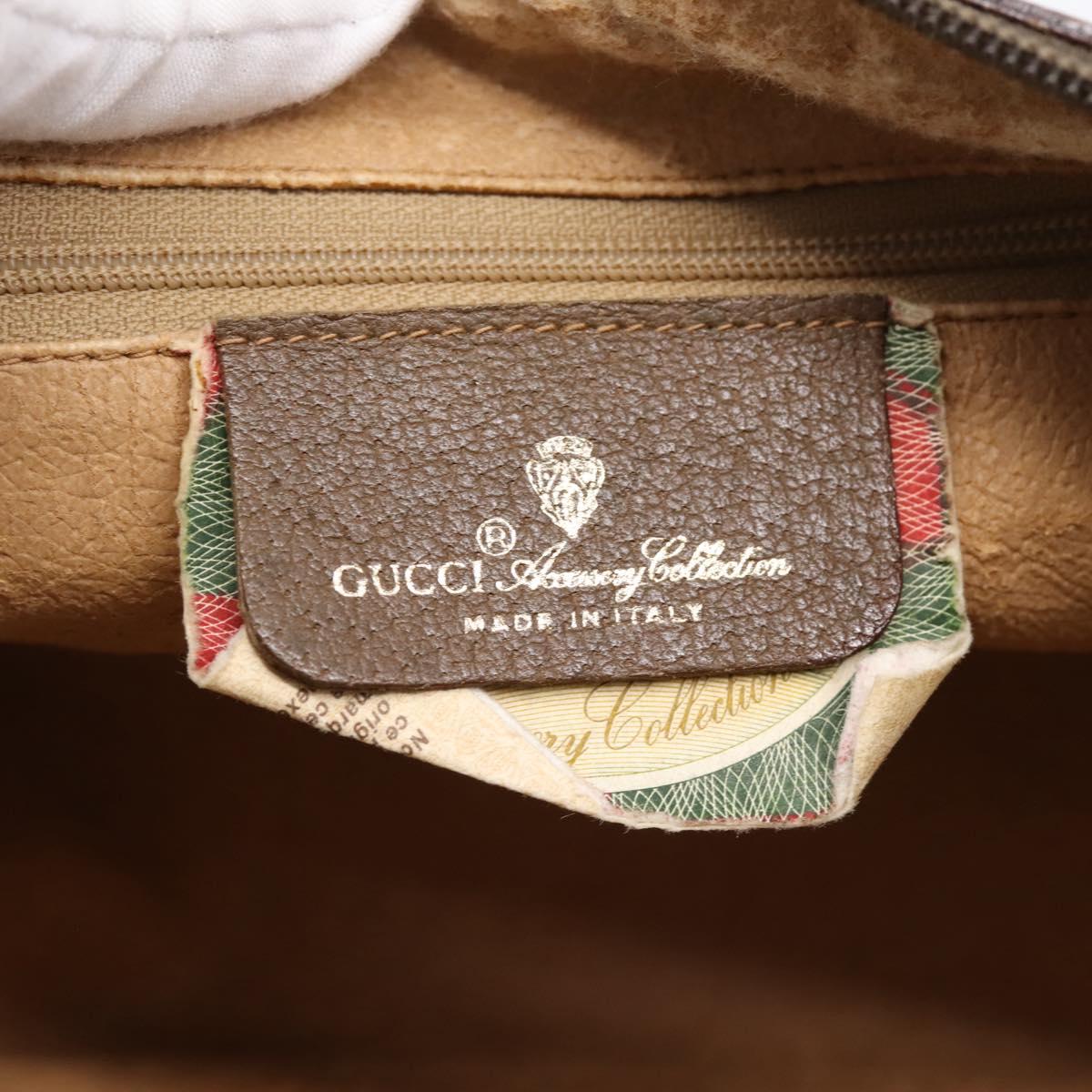 GUCCI GG Supreme Web Sherry Line Bag PVC Beige Gold 89 02 032 Auth ar14361