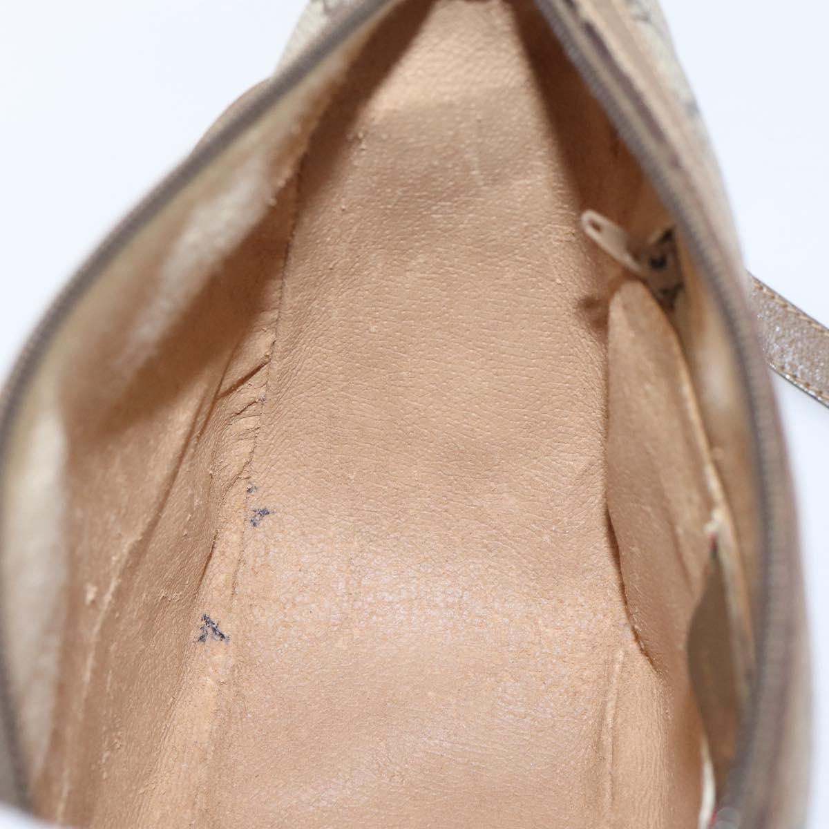GUCCI GG Supreme Web Sherry Line Bag PVC Beige Gold 89 02 032 Auth ar14361