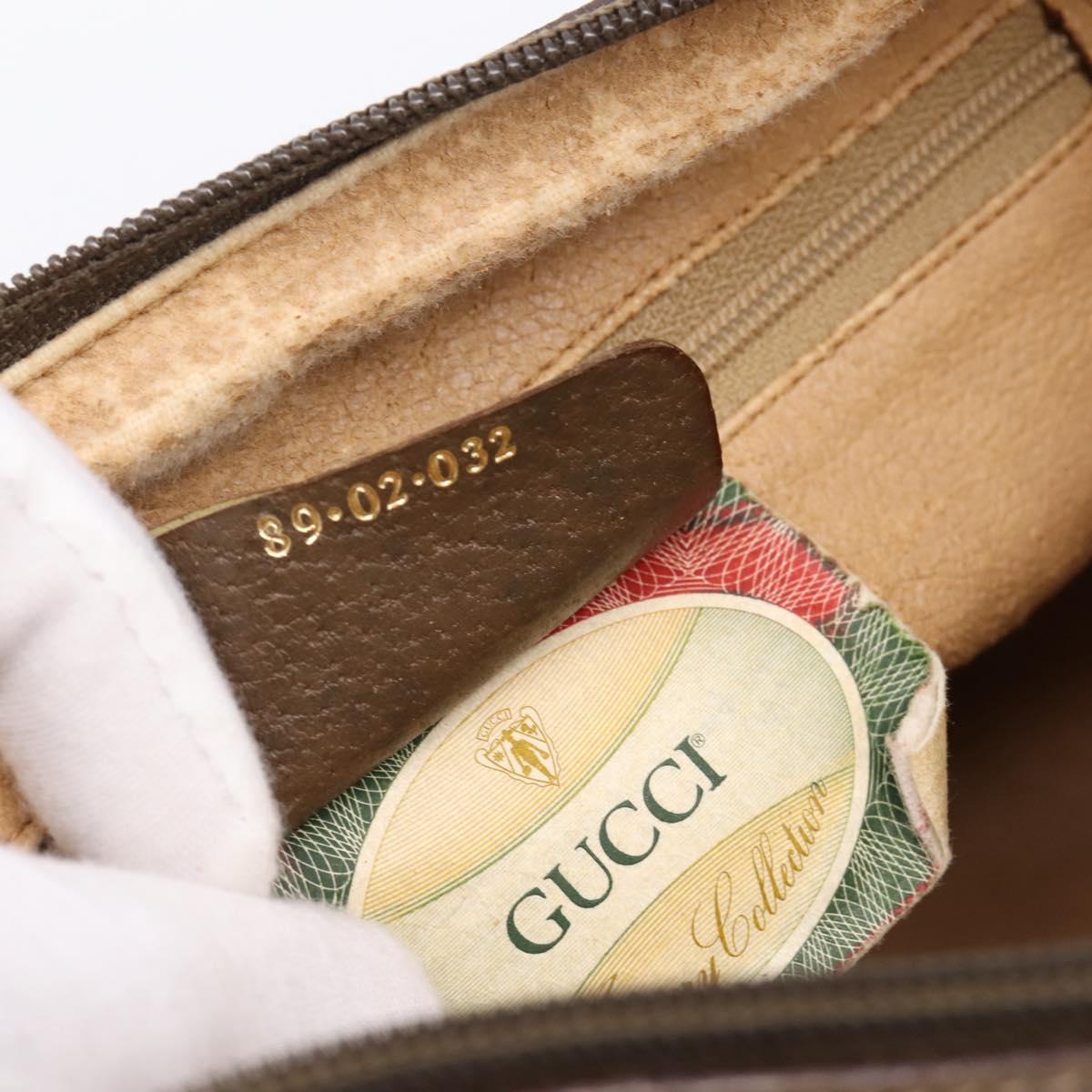 GUCCI GG Supreme Web Sherry Line Bag PVC Beige Gold 89 02 032 Auth ar14361