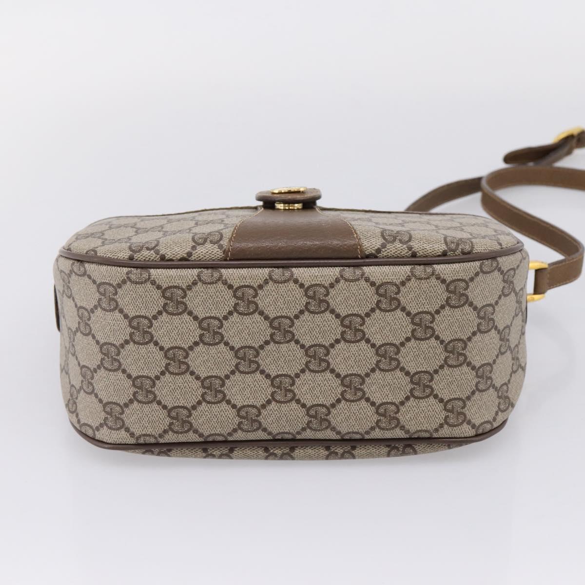 GUCCI GG Supreme Web Sherry Line Bag PVC Beige Gold 89 02 032 Auth ar14361