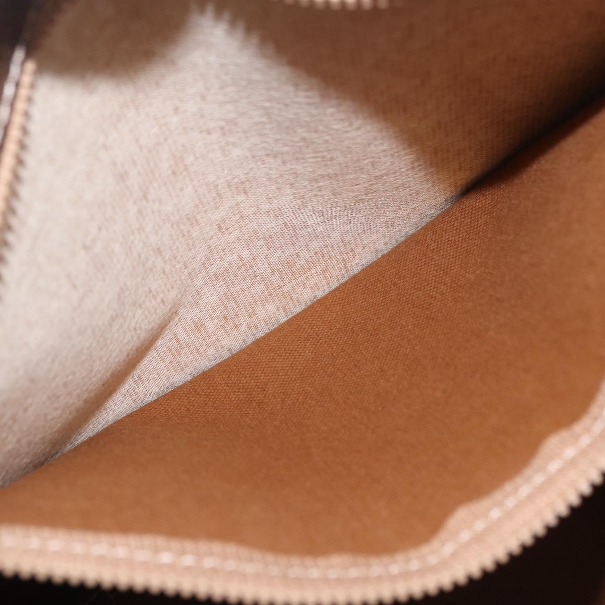 CELINE Macadam Canvas Tote Bag PVC Leather Brown Gold Auth ar14366