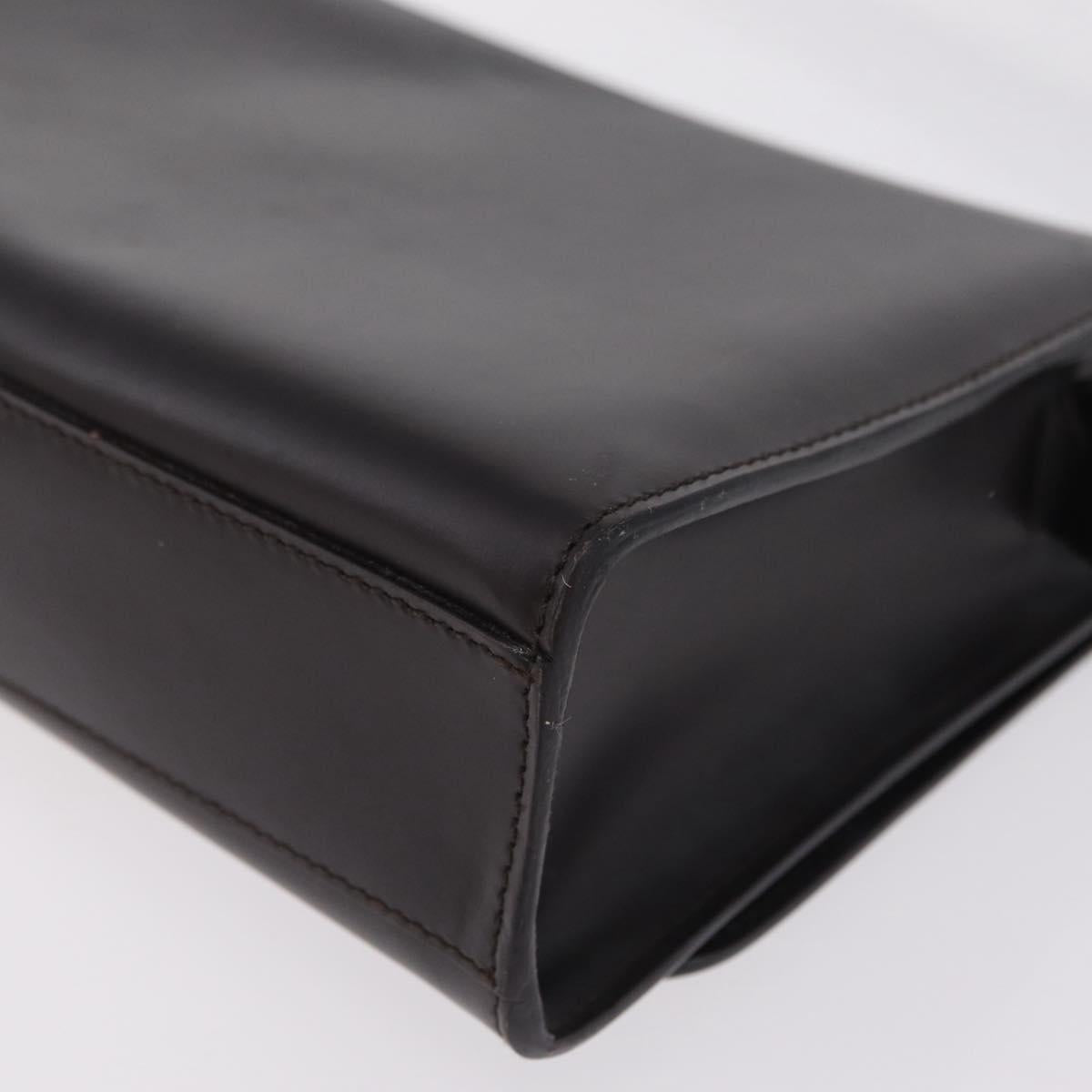 GUCCI Shoulder Bag Leather Outlet Black Silver 001 3063 Auth ar14368