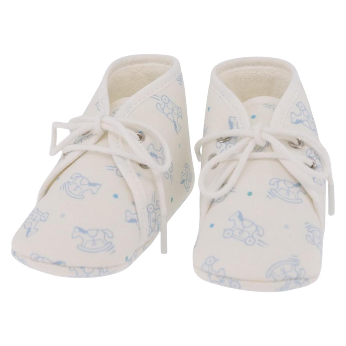 HERMES Baby Shoes Silk White Auth ar14371A