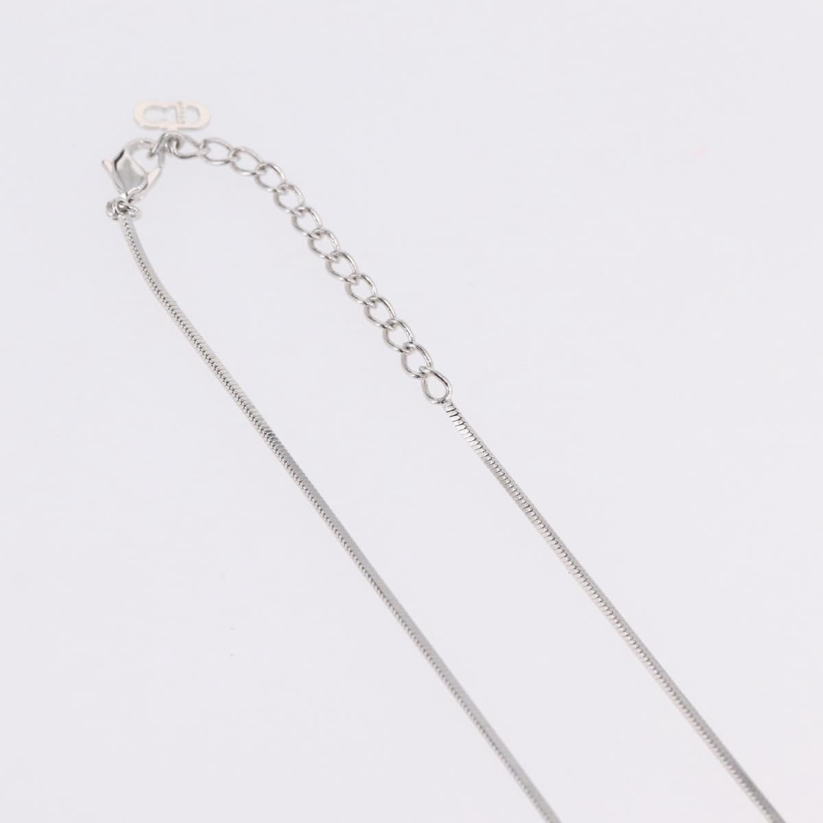 Christian Dior Necklace Metal Silver Auth ar14372V