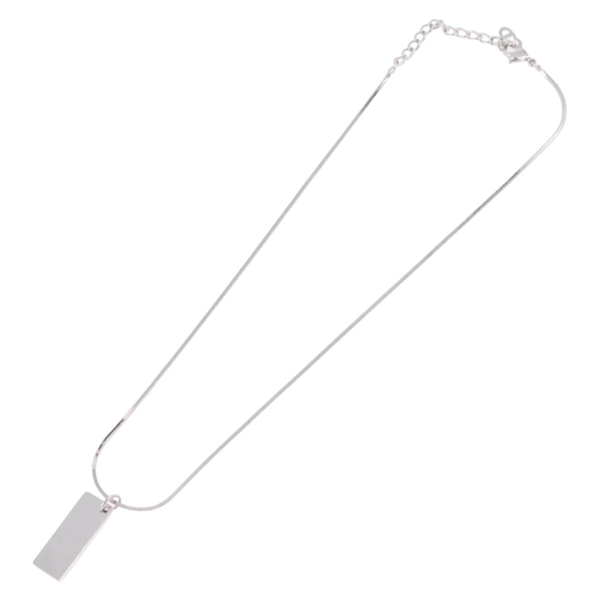 Christian Dior Necklace Metal Silver Auth ar14372V
