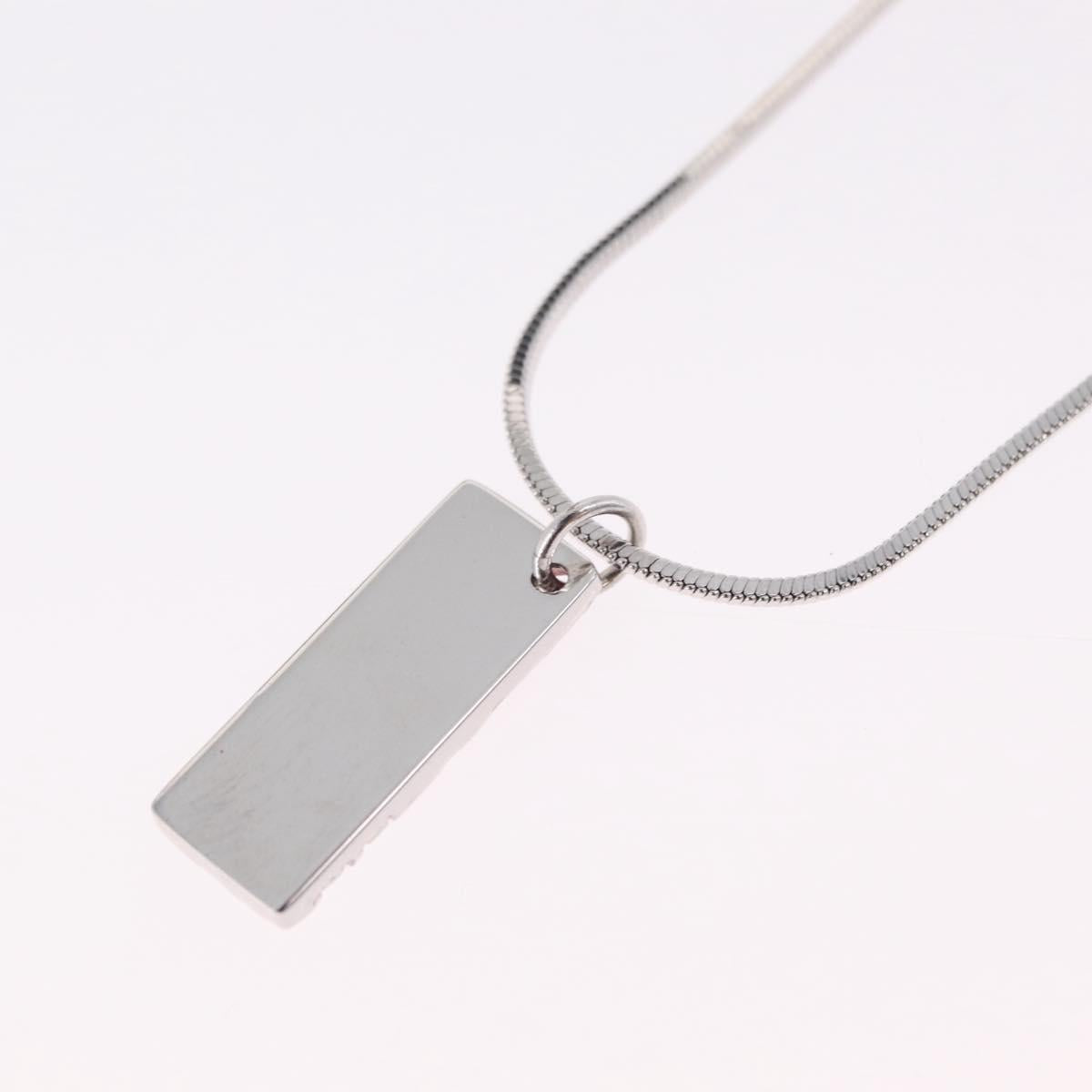 Christian Dior Necklace Metal Silver Auth ar14372V