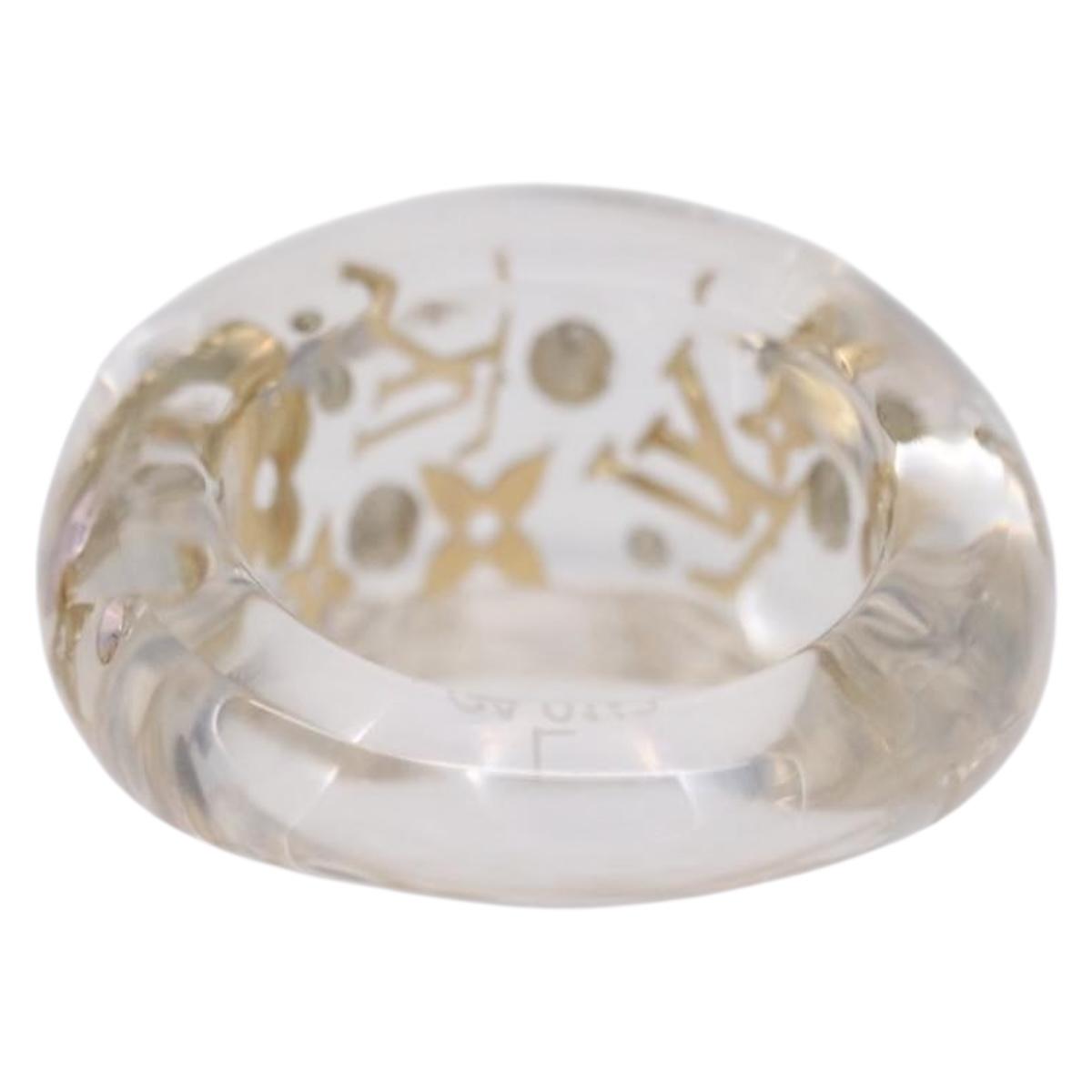 LOUIS VUITTON Uncle John Burgh Ring Plastic Clear M65863 LV Auth ar14373V