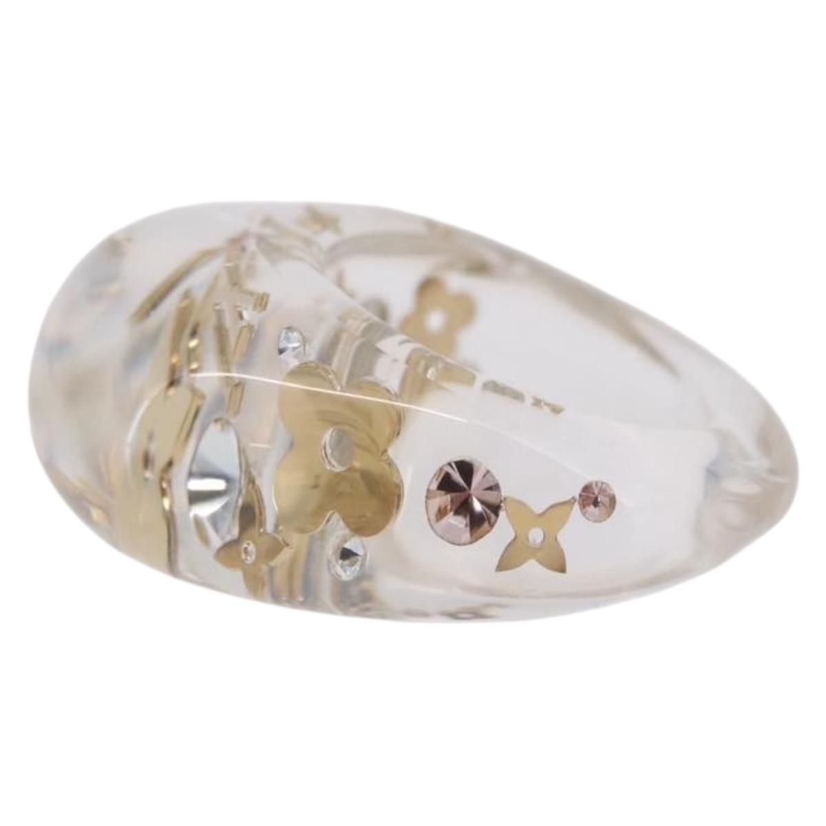 LOUIS VUITTON Uncle John Burgh Ring Plastic Clear M65863 LV Auth ar14373V