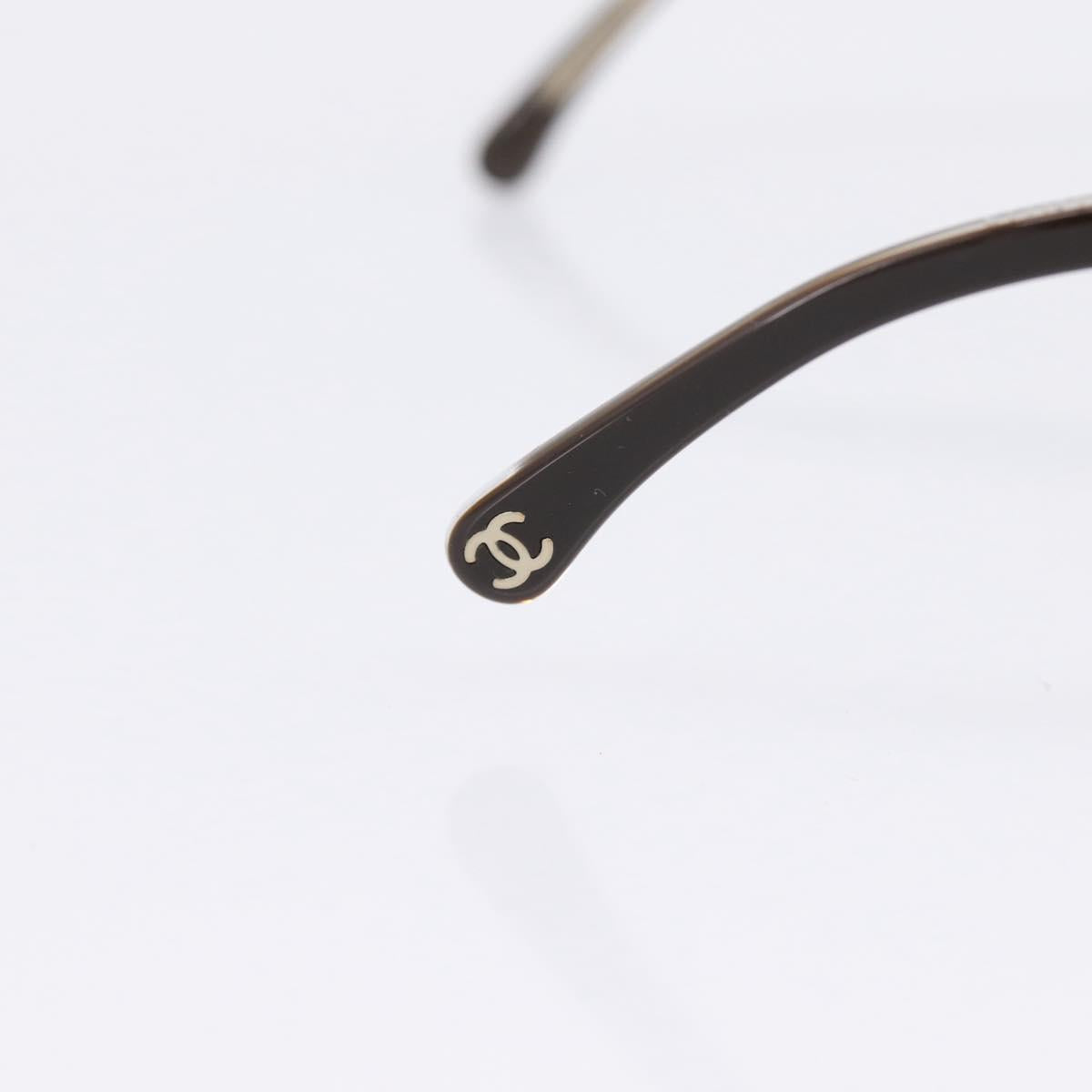 CHANEL Sunglasses Plastic Dark Brown CC Auth ar14375M