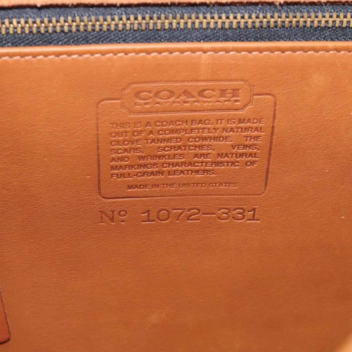 Coach Business Bag Leather 2way Brown Gold Auth ar14377