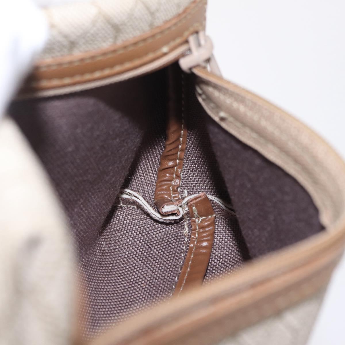 Christian Dior Honeycomb Canvas Pouch PVC Beige Auth ar14379A