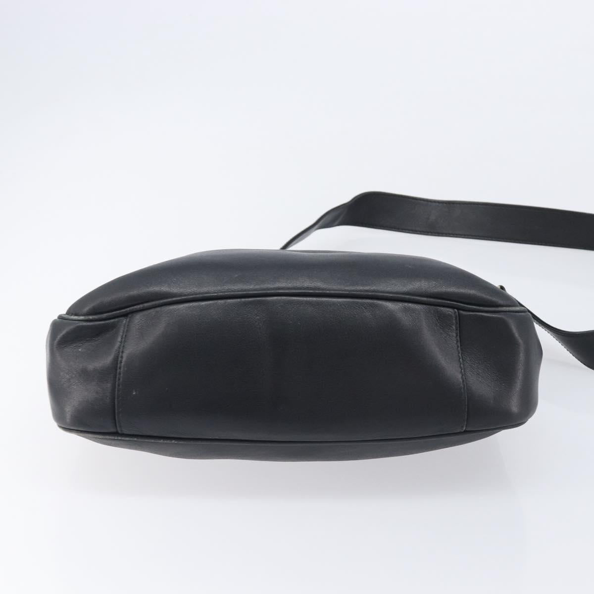GUCCI Bamboo Hand Bag Leather 2way Black Gold 001 2113 1638 Auth ar14383