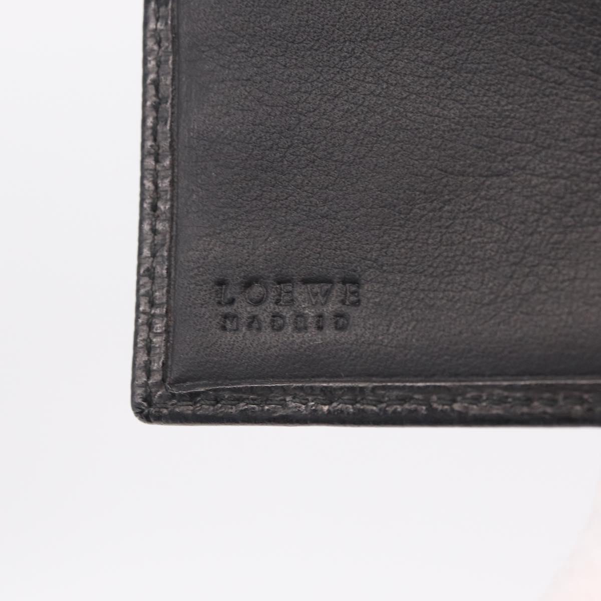 LOEWE Bifold Wallet Leather Black Auth ar14398
