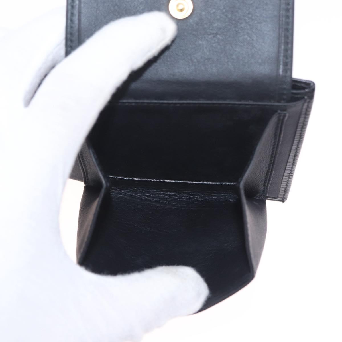 LOEWE Bifold Wallet Leather Black Auth ar14398