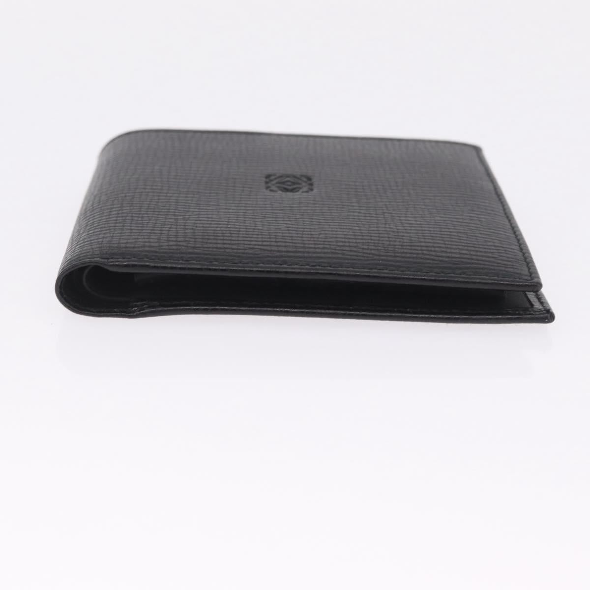 LOEWE Bifold Wallet Leather Black Auth ar14398