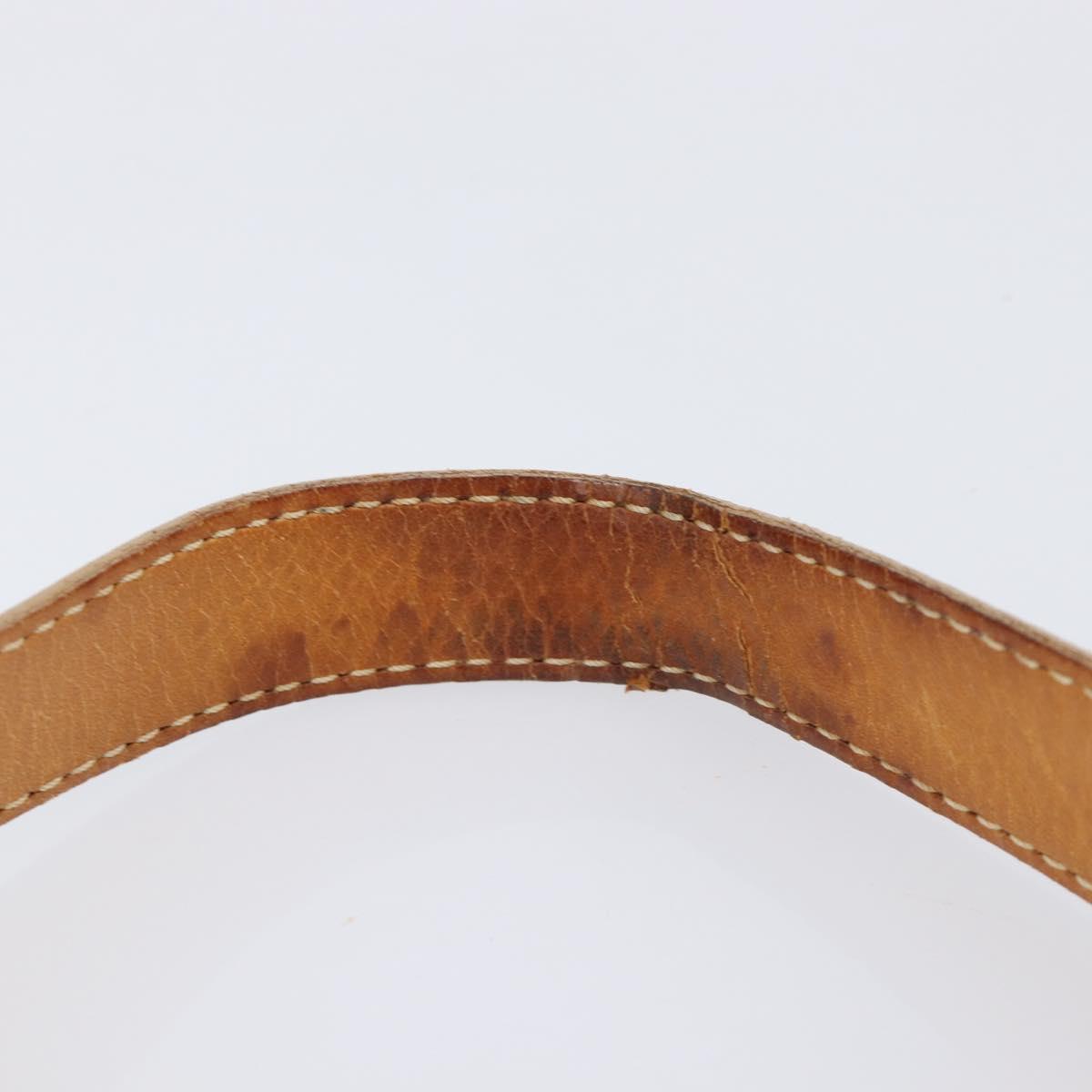 CELINE C Macadam Canvas Hand Bag Leather Brown Gold Auth ar14448