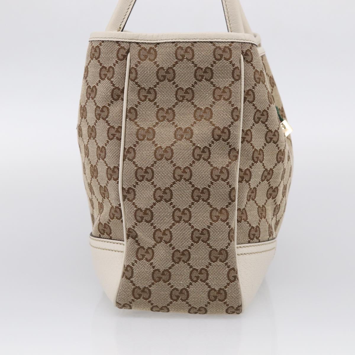 GUCCI GG Canvas Web Sherry Line Tote Bag Beige Gold 163805 Auth ar14529V