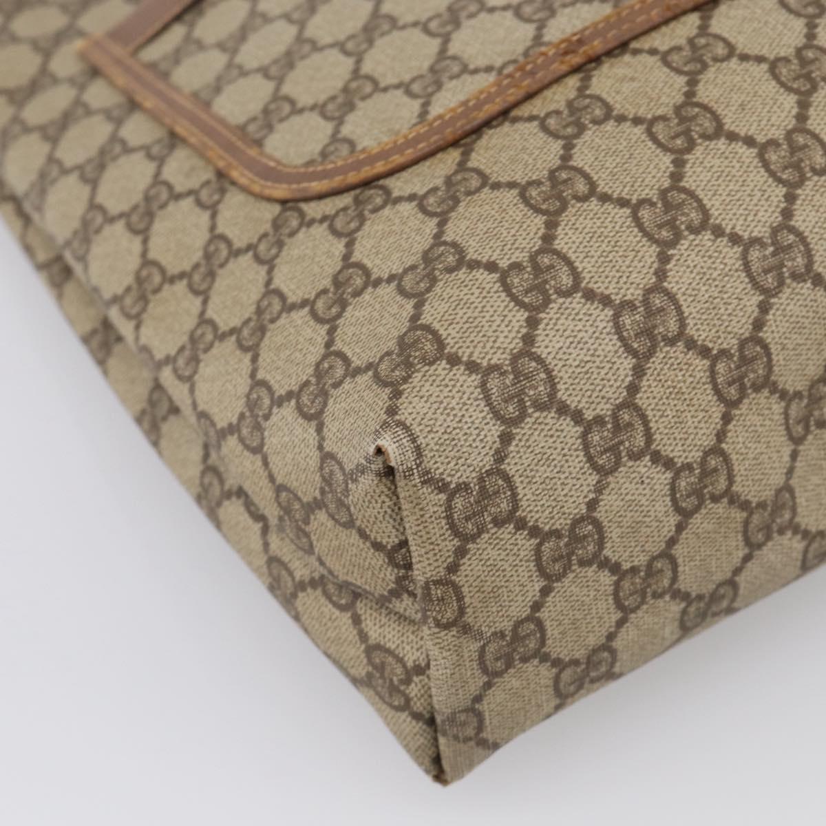 GUCCI GG Supreme Web Sherry Line Bag PVC Beige Gold 002 123 6487 Auth ar14530