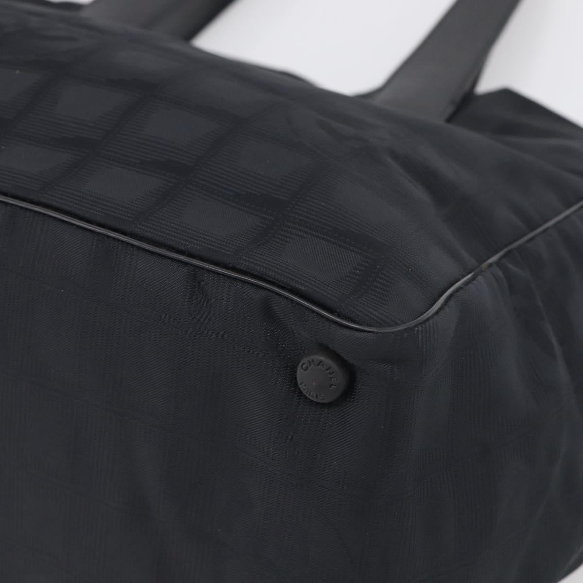 CHANEL New Travel Line Tote Bag Nylon Black CC Auth ar14547