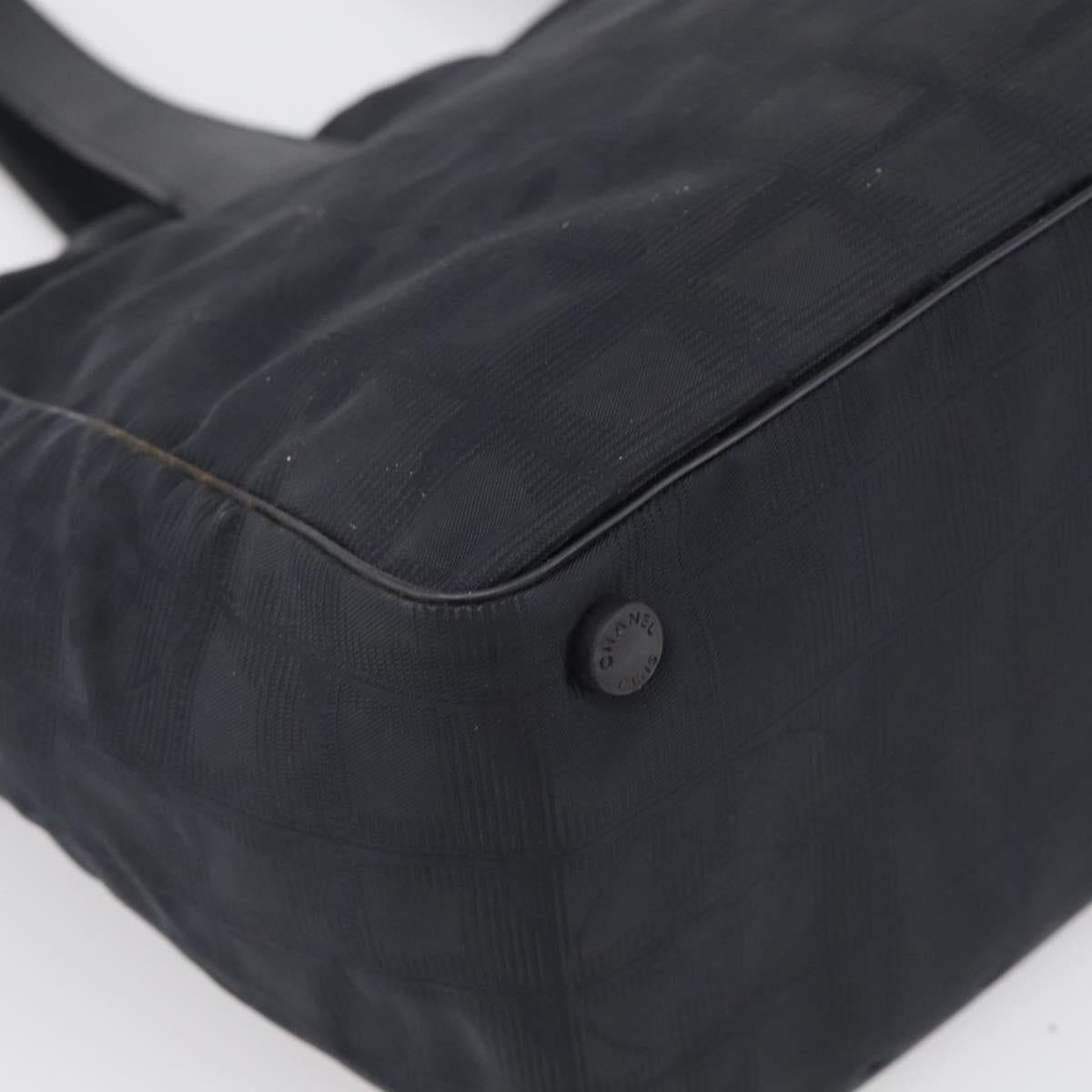 CHANEL New Travel Line Tote Bag Nylon Black CC Auth ar14547