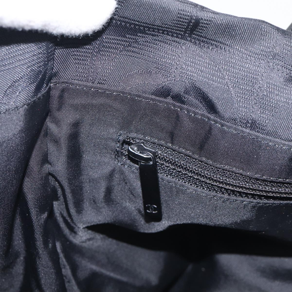 CHANEL New Travel Line Tote Bag Nylon Black CC Auth ar14547